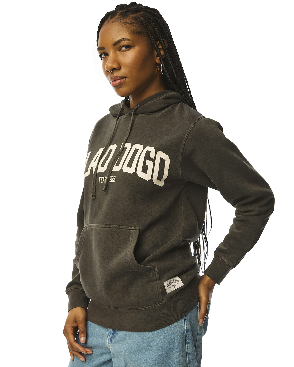 Pull à capuche Noir délavé